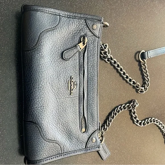 Coach Mickie F52646 denim blue leather - Picture 2 of 4